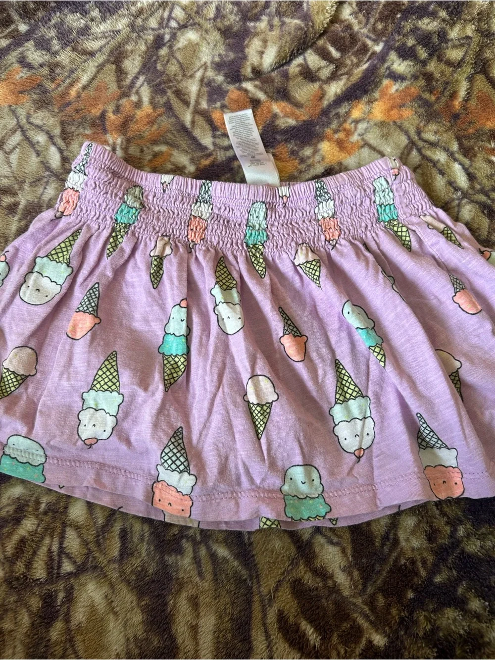 Girls Lavender Ice Cream Print Skirt - Kids Bottoms
